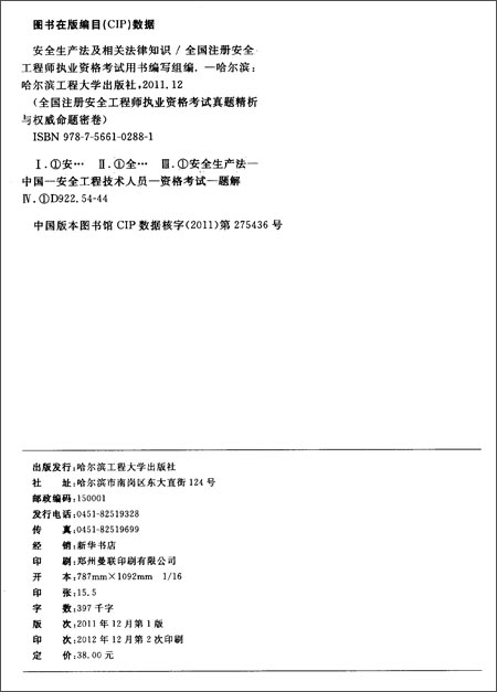 版书-2013全国注册安全工程师执业资格考试专