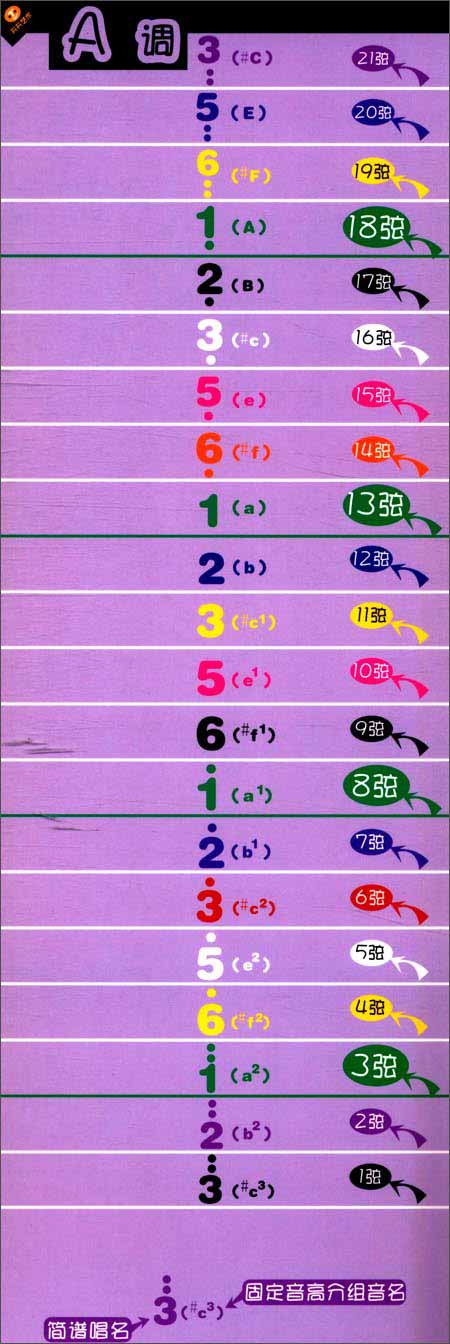 古筝常用调音阶对照卡:A调\/朱蕾-图书-亚马逊中国