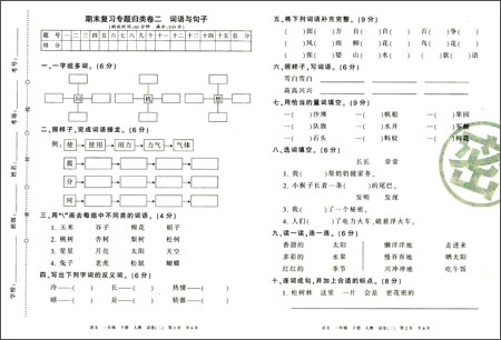 《王朝霞·各地期末试卷精选:语文(一年级下册)(人教版)》 王朝霞【摘要 书评 试读】图书