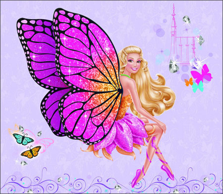 芭比小公主影院:蝴蝶仙子和精灵公主》_画画大