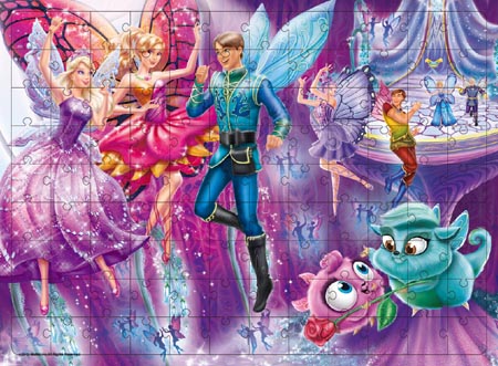 芭比公主电影大拼图:蝴蝶仙子和精灵公主\/美国