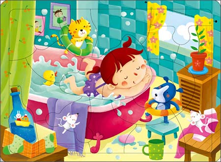 小红花·动手动脑玩拼图(3-4岁)(套装共4册)\/小