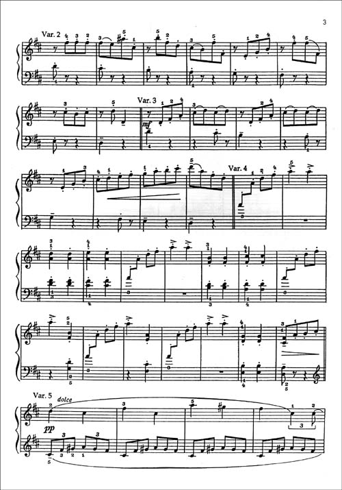 卡巴列夫斯基简易钢琴变奏曲(作品40原版引进