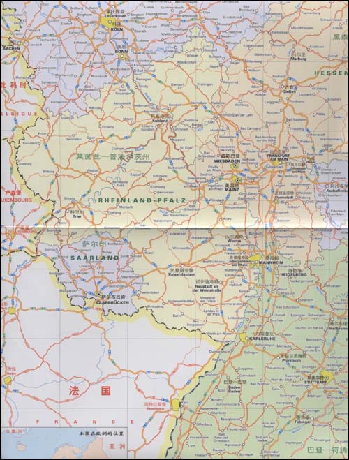 米其林德国旅游地图(中外文对照)防水·耐折 撕