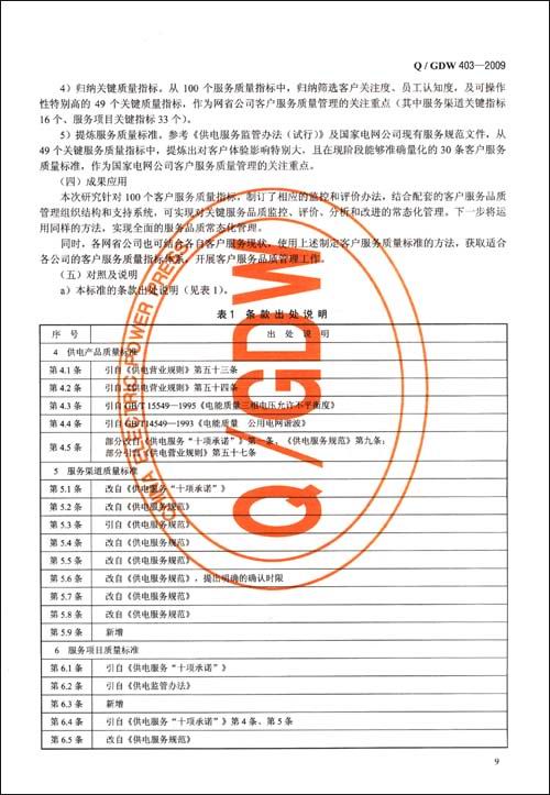 03―2009)国家电网公司供电服务质量标准\/国家电网公司