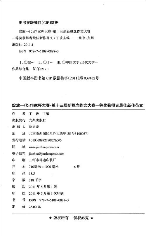 绽放一代:作家杯大赛第十三届新概念作文大赛