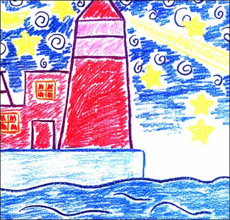 智之虎小孩画世界:风景(手绘+蒙纸+游戏)\/张语