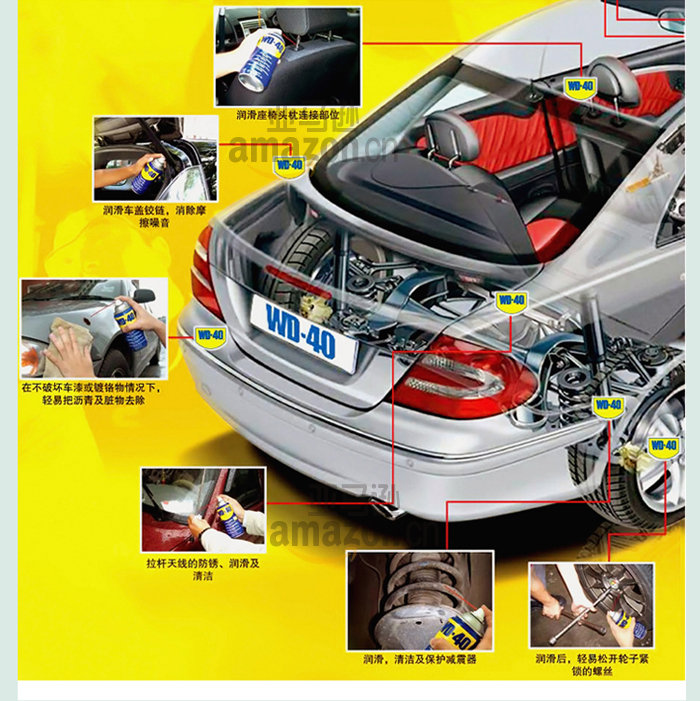 WD-40万能除湿防锈润滑剂300毫升 + WD-40空调清洁剂组合套装-汽车用品-亚马逊