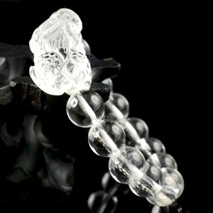 灵素-晶王天然白水晶貔貅手链 单珠直径10m