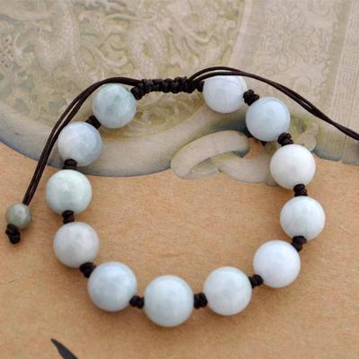 悦人-天然A货翡翠编绳手链(咖啡绳)