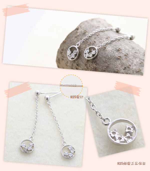 CHE切-925纯银耳坠-韩国明星同款系列-圆月亮